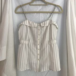 White striped Guess top with buttons